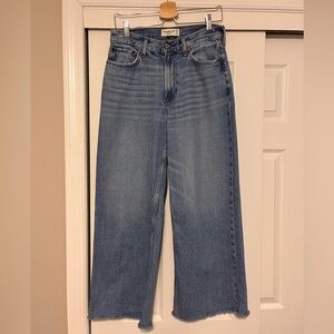 Abercrombie & Fitch The Crop Wide Leg High Rise Jeans